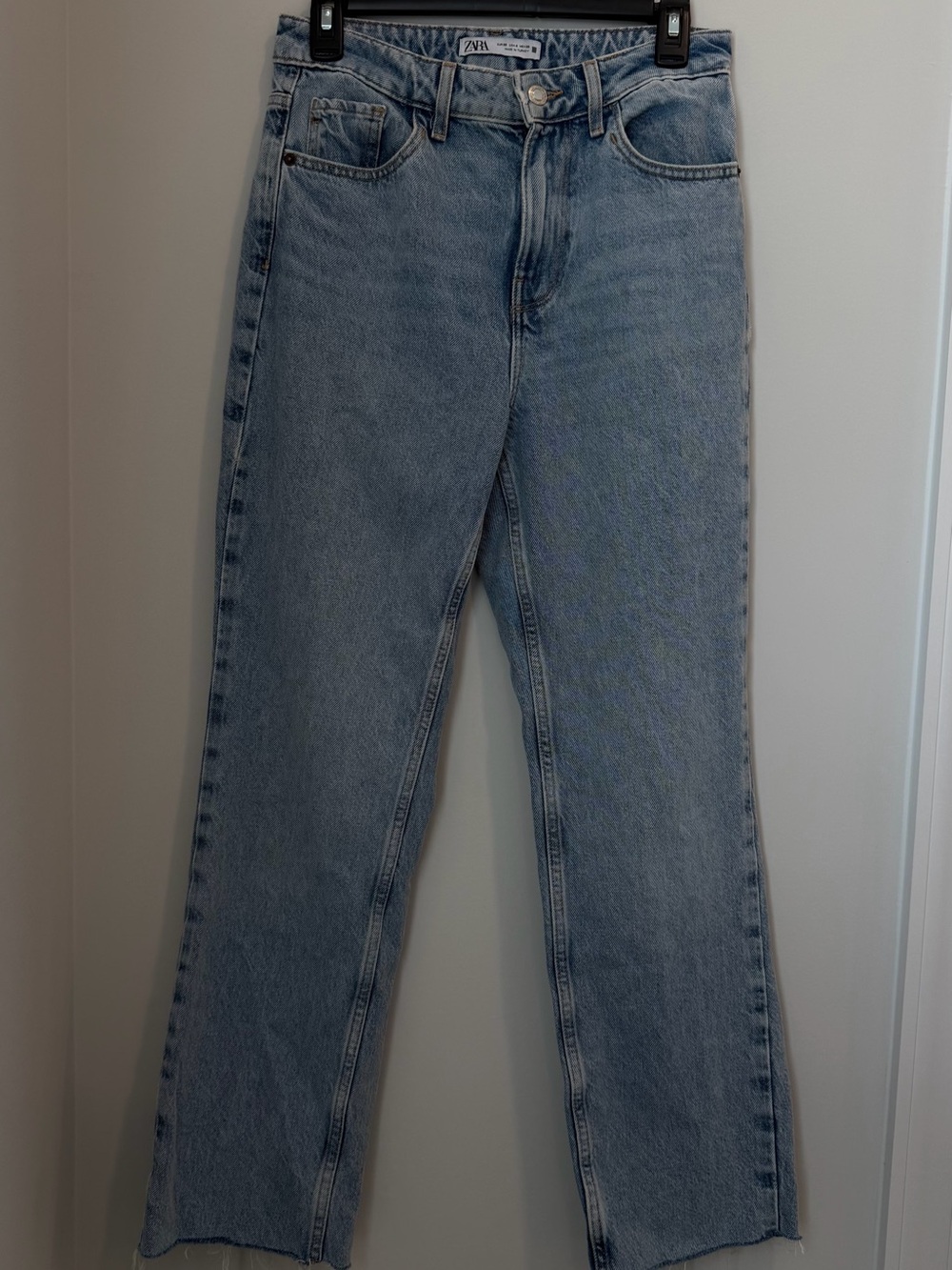 Zara Light Wash Straight-Leg Jeans